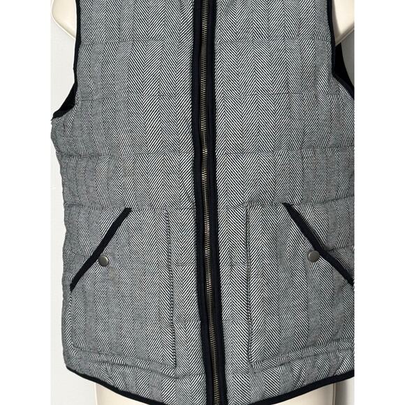 A New Day Women's Black and White Herringbone Puffer Vest Quilted Size XS - Picture 5 of 10